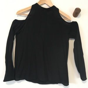 Aritzia - Black Shoulderless Blouse